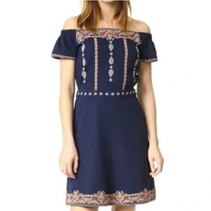 Embroidered Off the Shoulder Tory Burch Dress